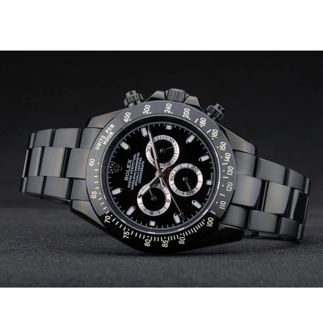 AAA Replica Watches 80247 Ion Black Tachymeter Rolex Black Plated Daytona Stainless Dial Steel Strap Black 0524